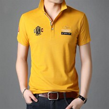 纯棉短袖t恤男夏季翻领半袖POLO衫体恤中年纯色刺绣商务休闲男装，男装T恤，电商B212（原钱塘6029）