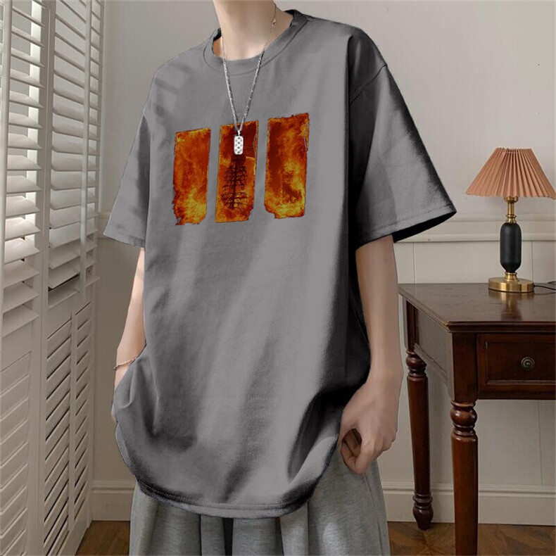 可设48小时发货支持抖音得物来样二开240克重磅美式麂皮绒短袖t恤，男装T恤，电商A486