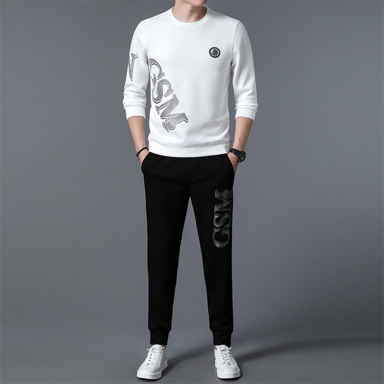 S3053-2钱塘2020-2中青年男士春秋新款时尚休闲长袖卫衣套装P137,男装休闲套装,钱塘207-2