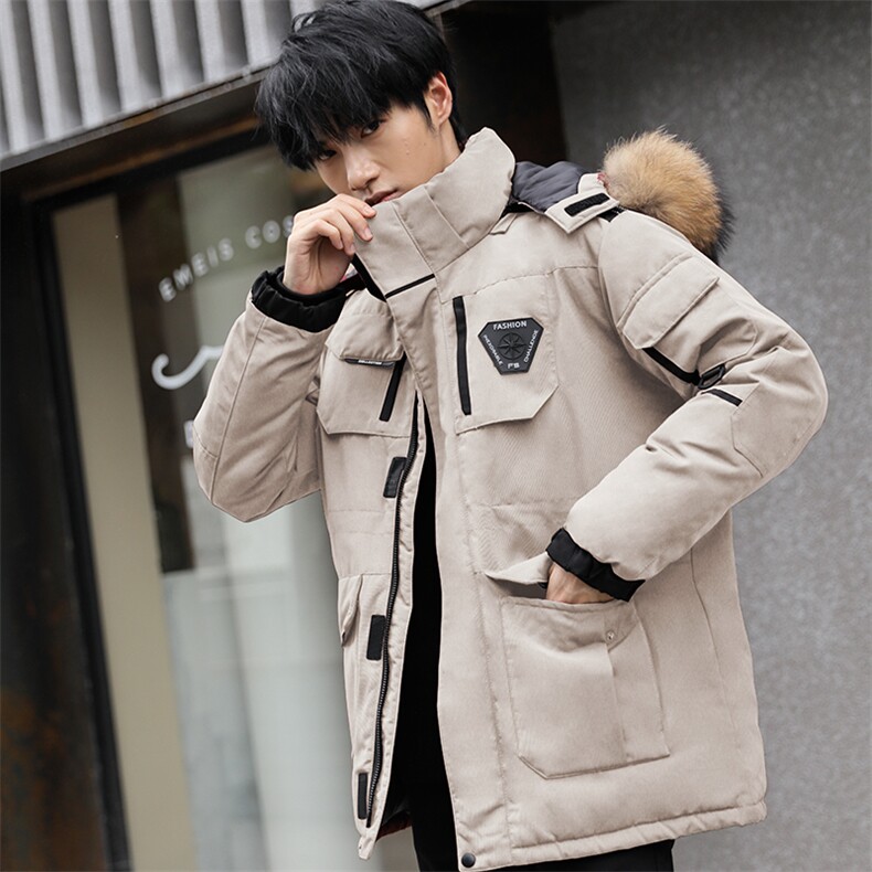 现货足户外工装情侣学生普京同款短款加厚防风白鸭绒羽绒服高品质,男装羽绒服,星座301D-5(原星座1415）