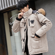 现货足户外工装情侣学生普京同款短款加厚防风白鸭绒羽绒服高品质，男装羽绒服，星座301D-5(原星座1415）