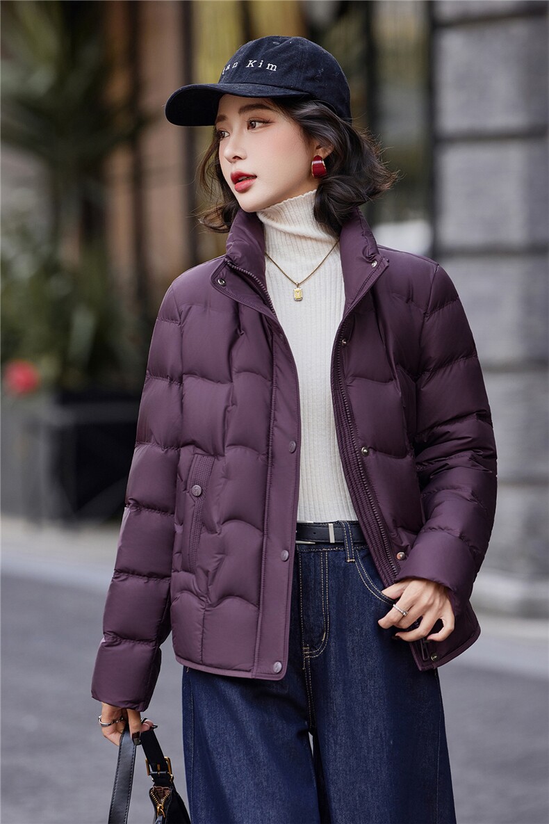 2025年冬季新款时尚百搭潮流白鸭绒面包服外套,女装羽绒服,姿萝菲