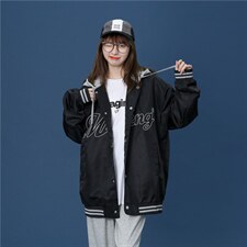 2021情侣宽松连帽夹克秋季男士休闲外套上衣学生飞行服WT33P85,男装夹克,电商D325