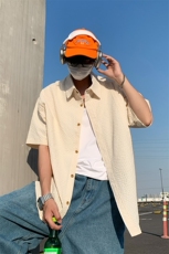 美式潮牌褶皱肌理短袖衬衫男百搭小众通勤衬衣DC2227-特价P30，男装T恤，电商A007