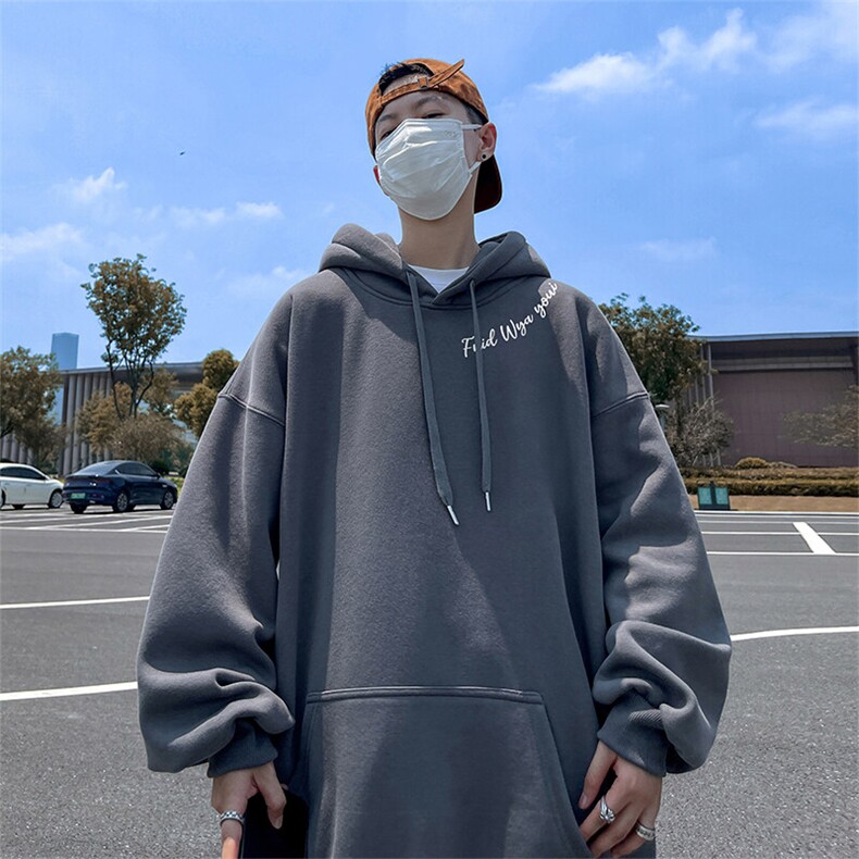 抖音得物供货可提供视频春装重磅美式宽松连帽卫衣DL2416,男装卫衣,电商A486-1