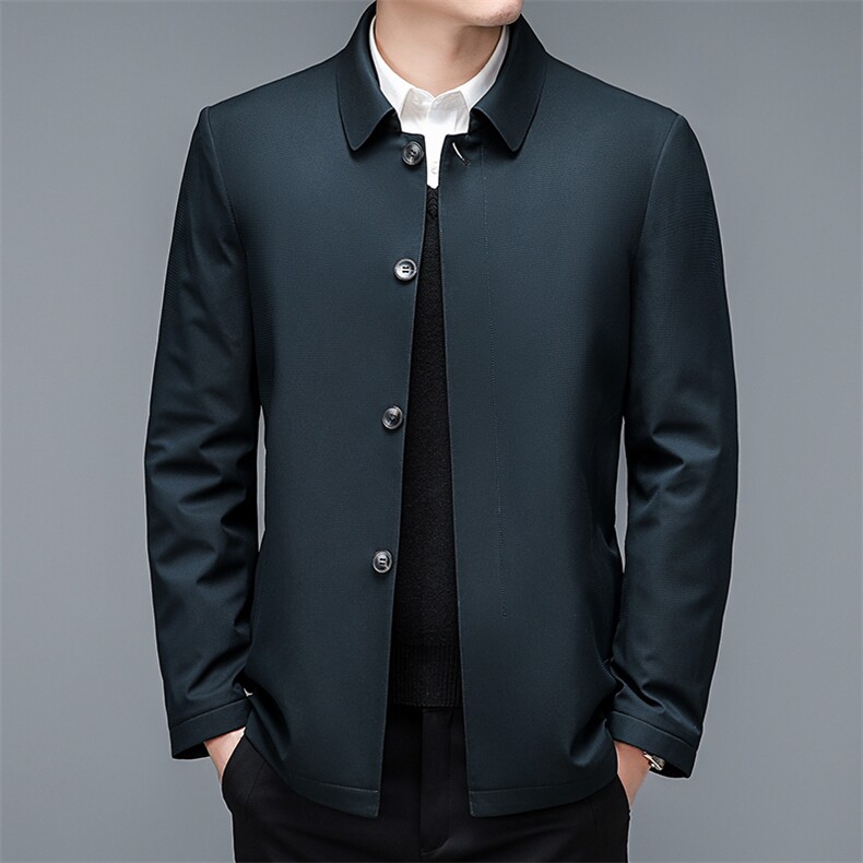 男士加厚保暖羽绒服冬季新款可拆卸内胆中年爸爸冬装翻领休闲外套，男装羽绒服，电商B212（原钱塘6029）