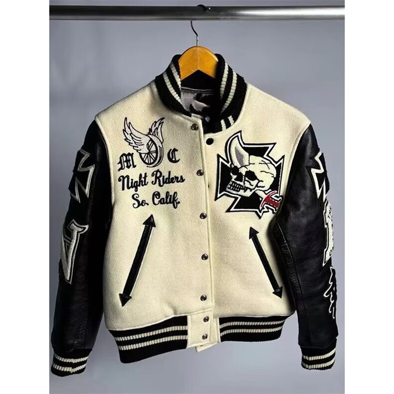 1506-1/JA1771/P119骷髅骑士棒球服修身立领vibe短款外套男图片