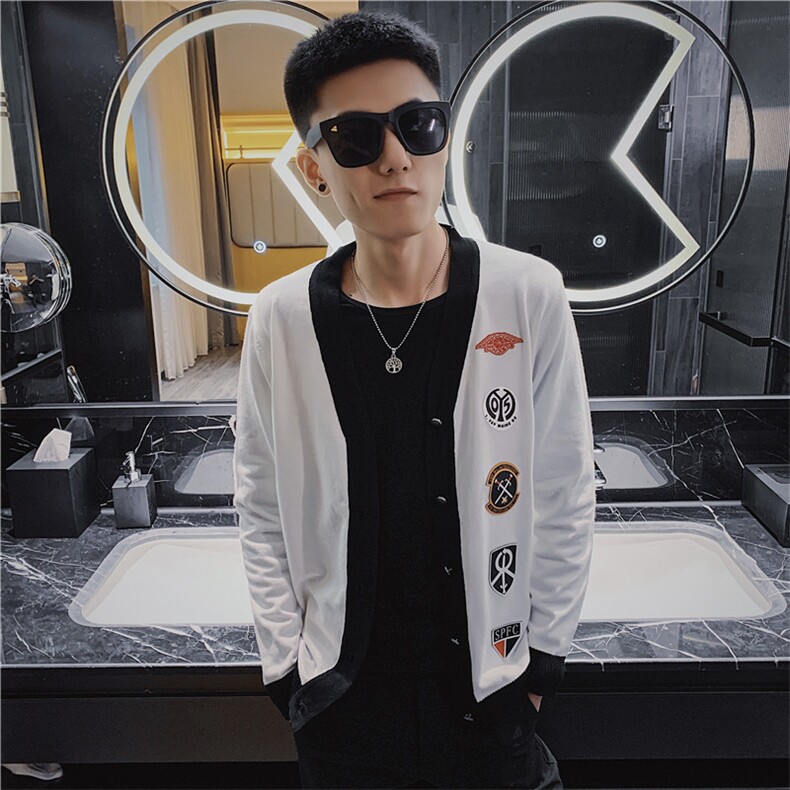 5秋季潮男装针织衫外套社会精神小伙开衫修身毛衣C301B-KS02，男装针织衫/毛衣，电商C301B