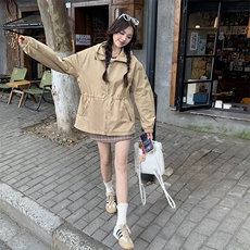 欧货高端大牌撤柜尾单2024秋季时尚个性长袖外套宽松拉链连帽风衣，女装风衣，天使之佳话