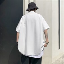 潮流时尚男士休闲西装短袖衬衫外套带挂饰HC88P35，男装衬衫，星座1116-2