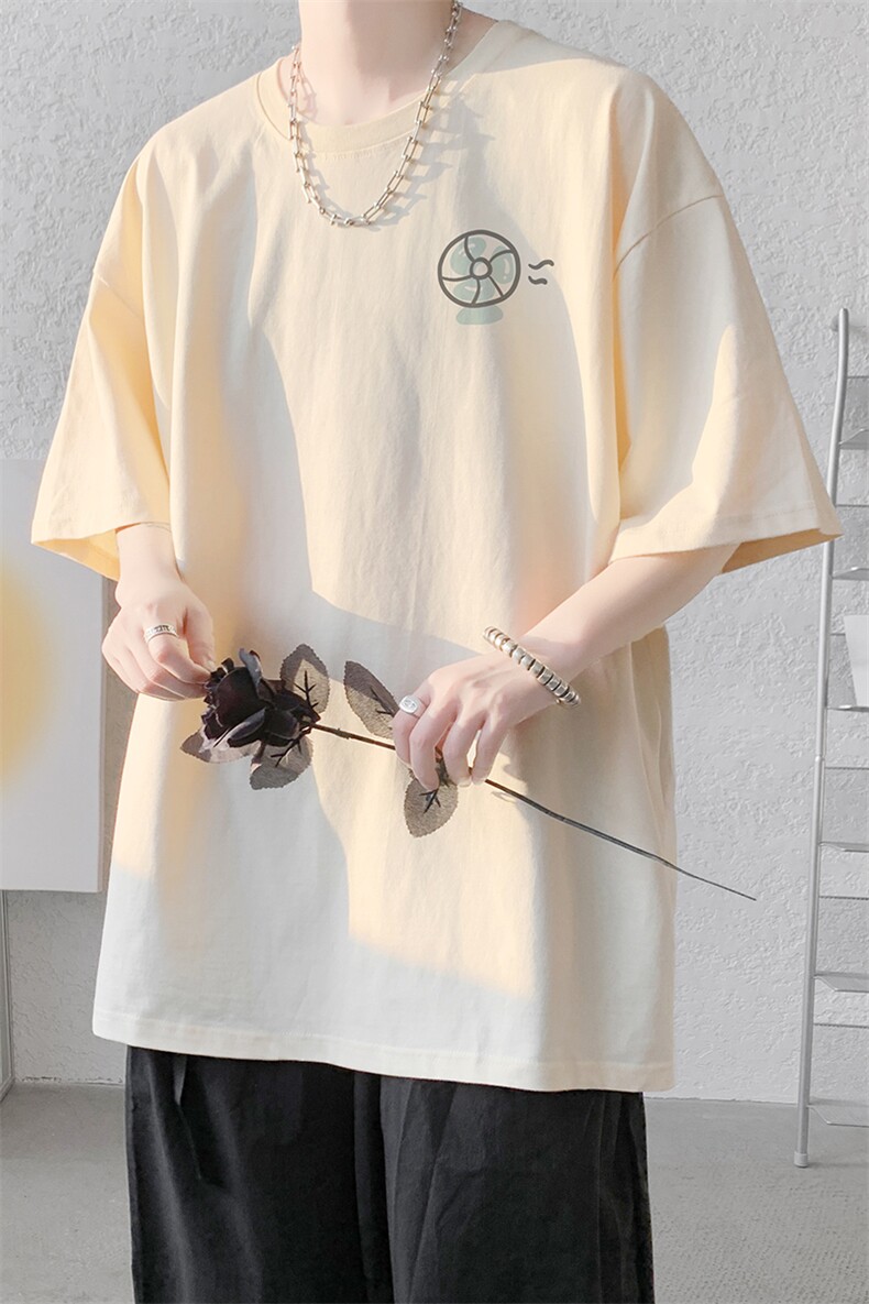 已注册/夏季内景中性百搭落肩短袖T恤男潮流宽松打底DT00155/P25,男装T恤,电商B316