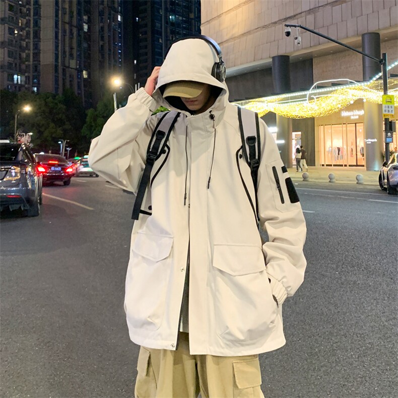 新款秋季夹克男工装青少年户外宽松大码外套情侣冲锋衣JK0199-P85,男装夹克,星座308B-2