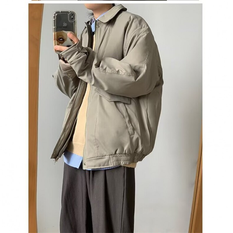 2025日系复古夹棉夹克男宽松时尚外套加厚工装棉服棉衣,男装夹克,四季星座505