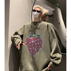 抖音得物供货提供视频秋冬重磅美式麂皮绒圆领卫衣JY332，男装卫衣，电商A486