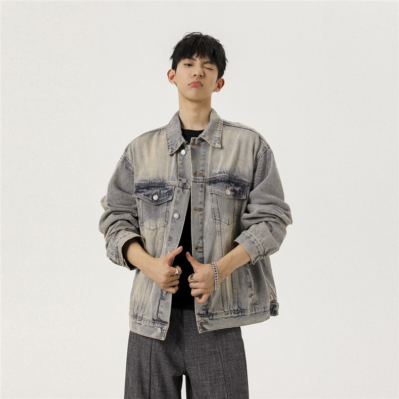 2025新款男士水洗工装牛仔夹克外套上衣N1077/P98，男装工装外套，星座202