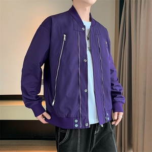 美式棒球服夹克男2025春款大码酷帅港风复古工装外套JK220-P75图片