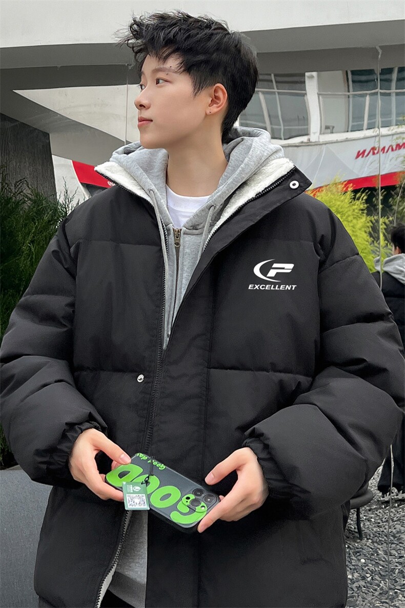！2023冬季新款男士立领棉服百搭学生印花棉衣外套MY120P70,男装棉衣,电商B220