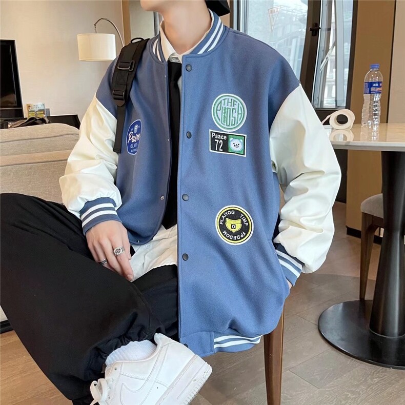 拼接印花情侣棒球服男春秋休闲夹克W1114P60,男装夹克,星座1116-2