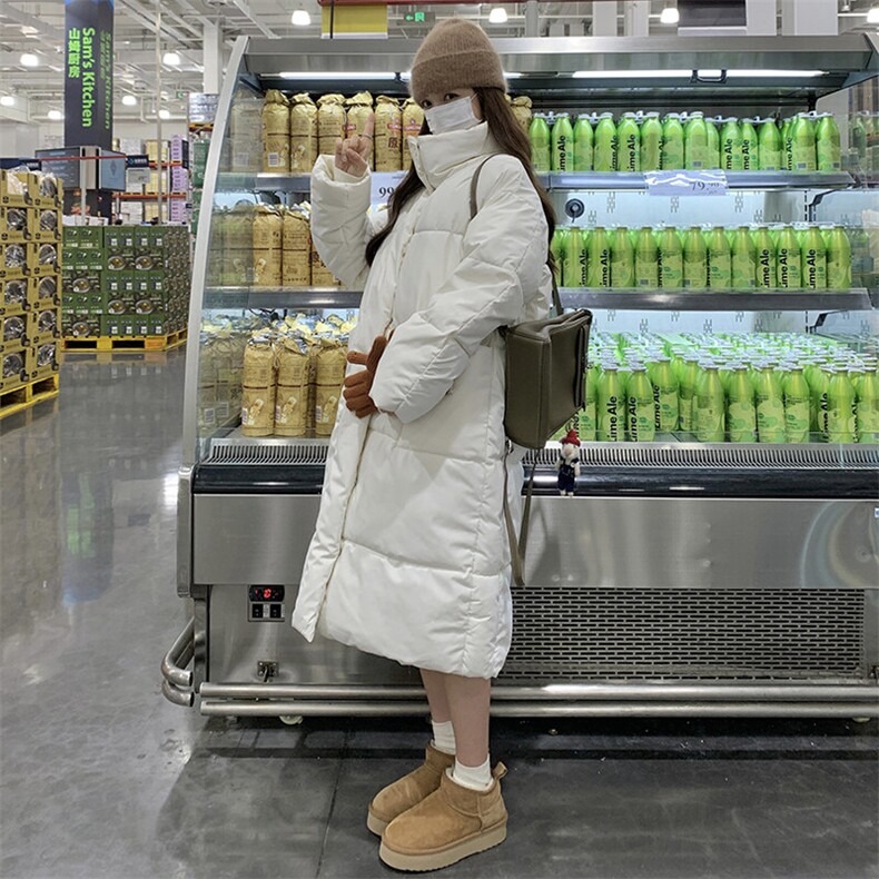 CC087-P90中长款情侣面包服纯色简约长款连帽棉服外套,男装棉衣,星座911-3