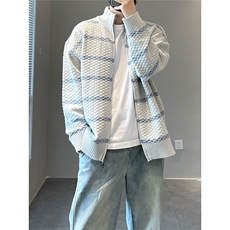 有货DM5336-批65慵懒风条纹毛衣开衫外套男秋冬季针织衫，男装针织衫/毛衣，星座603-2