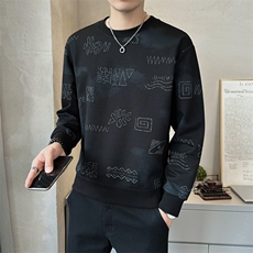 秋季新款圆领卫衣男套头印花帅气百搭上衣服潮流A329-V3331-P85，男装卫衣，电商A329