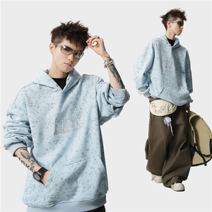 秋季扎染重磅420克连帽卫衣男 B219A-ZL2501-P65加绒P70控98图片