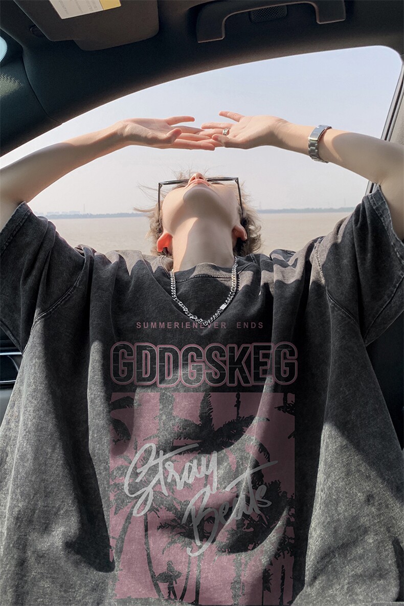 外景水洗夏季重磅欧美潮流宽松短袖T恤男休闲打底体恤SX00001/P35,男装T恤,电商B316