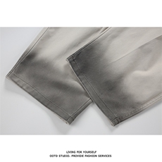 高品质白底得物秋季新款休闲裤男宽松扎染渐变工装长裤KZ938-P50，男装工装外套，星座301C-5
