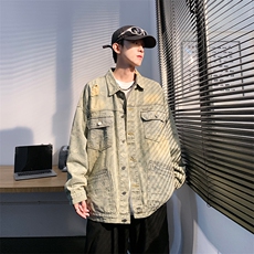 牛仔外套男美式ins高街上衣秋冬季宽松潮牌情侣夹克1247-P70，男装工装外套，星座910-5