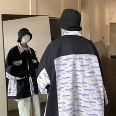 特批75cityboy街拍秋季翻领夹克男女外套港风拼接工装外套GJK222，男装夹克，电商B370