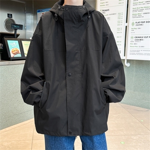 JK8002/P60春装新款现货港风防水冲锋衣夹克男潮流外套大码潮上衣图片