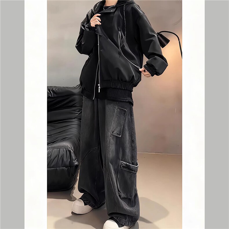 MY31-P95-现货！冬季加厚连帽皮衣座山雕显瘦宽松棉服外套,男装皮衣,星座1811B