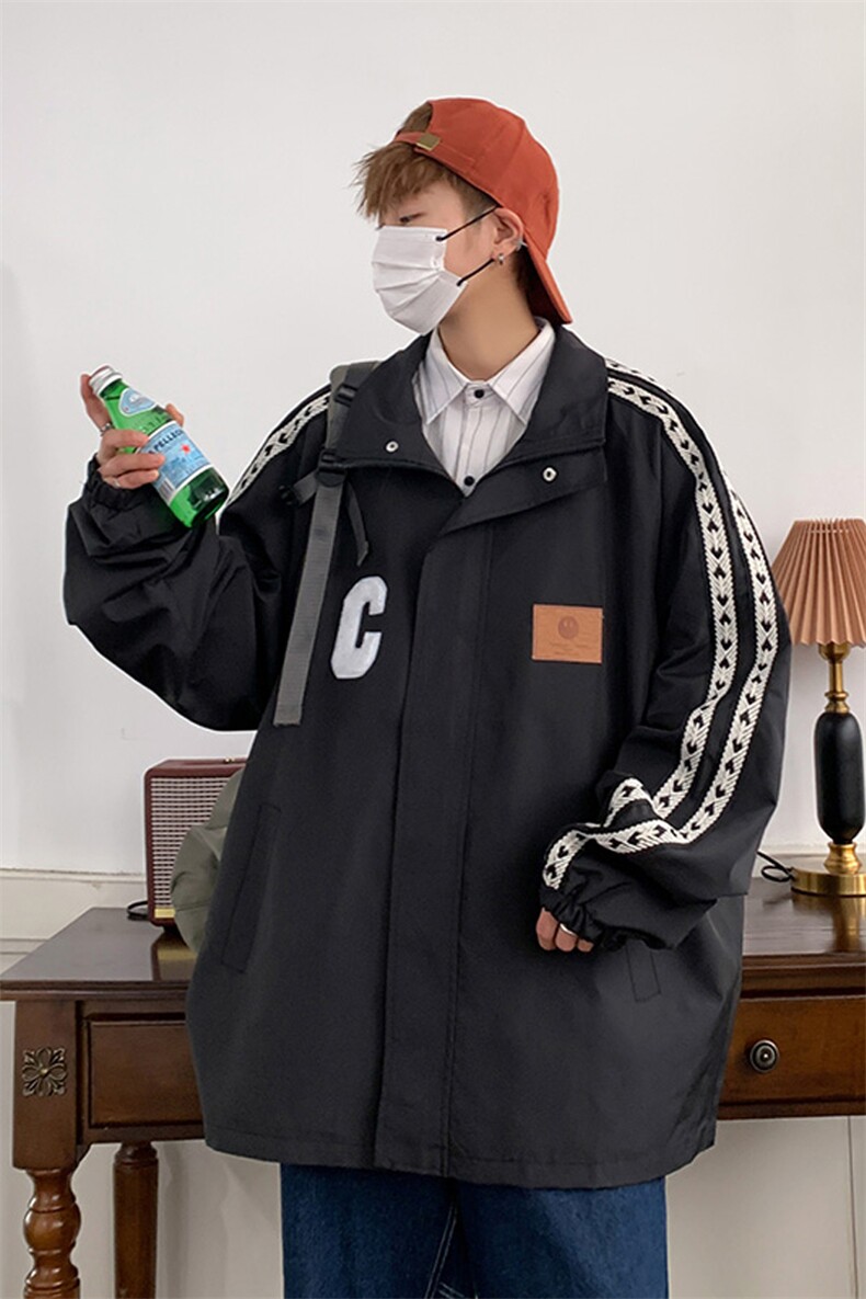 港风2025新款春秋季立领冲锋衣夹克情侣装登山服外套JK6023-p78,男装夹克,星座207
