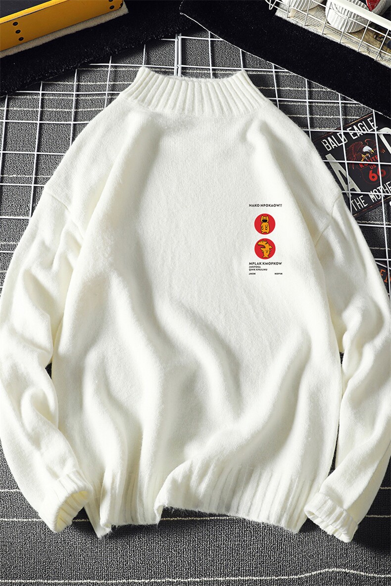 M18093-P45加绒款-P65半高领毛衣男士大码针织衫男毛线衣男线衫,男装针织衫/毛衣,电商A040A