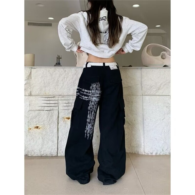 1506-1/KB2281/P62欧美复古休闲工装裤春季男女高街ins潮小众百搭图片