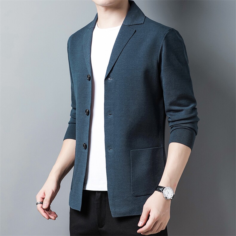 DEJ-J009男式2023秋季新款西服针织开衫西装领商务休闲男装P118,男装针织衫/毛衣,电商B360