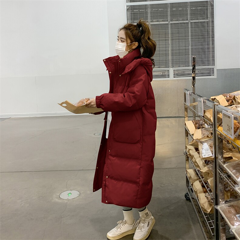 独特超好看本命年红色中长款羽绒棉服女冬2024新款爆款棉衣袄外套,女装棉衣/棉服,2C037