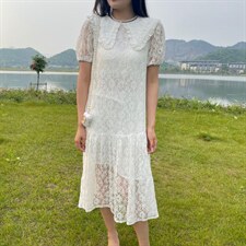 现货夏季新款蕾丝连衣裙，女装连衣裙，YI MAN