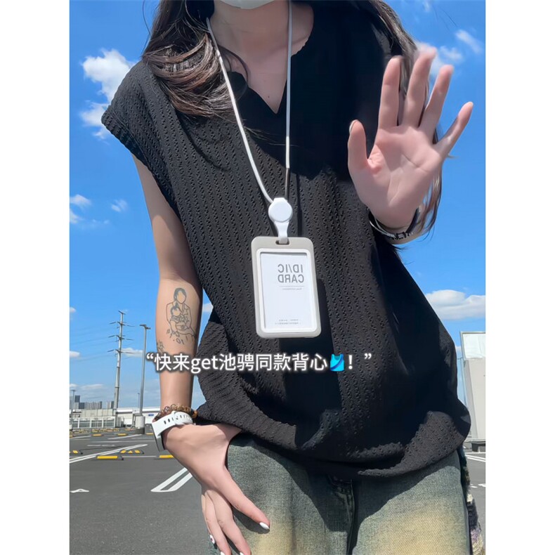 XZ809A/BXXX02/特P14不缺货肌理感美式V领坎肩背心T恤，男装背心/马甲，星座809A(原222-1)