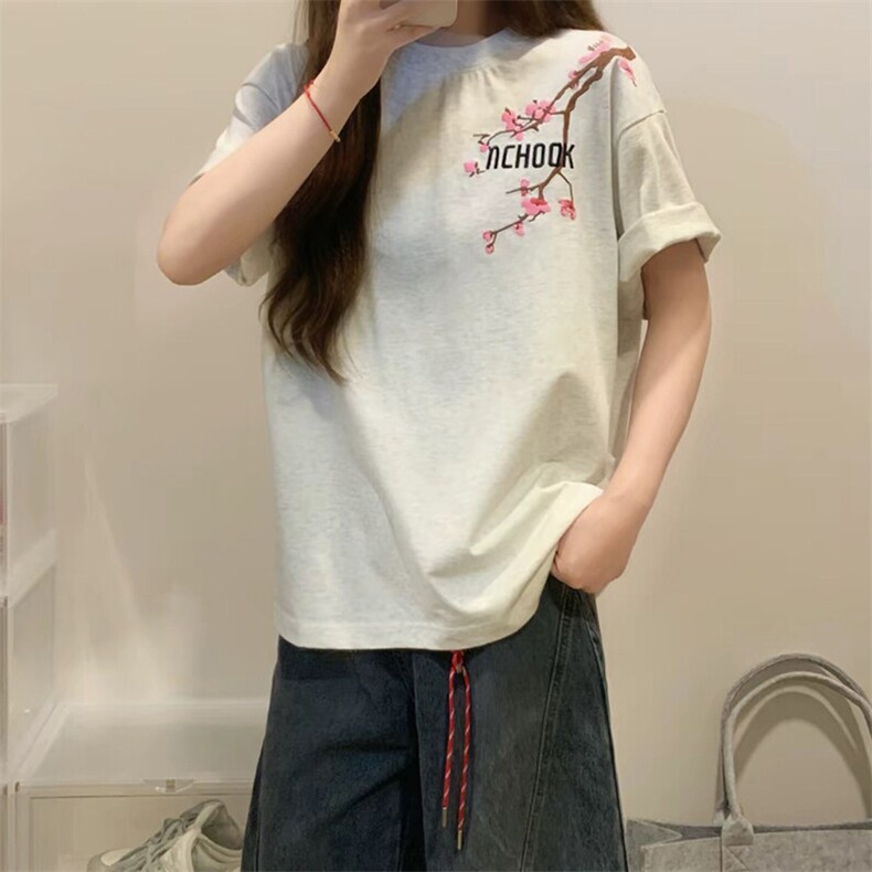 万针全刺绣工艺抖音得物高品质260克重磅纯棉双纱美式高街短袖T恤,男装T恤,电商A486