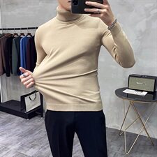 Y9022021秋冬男修身毛衣品质好库存足-高领基础款-黑色，男装针织衫/毛衣，电商A211