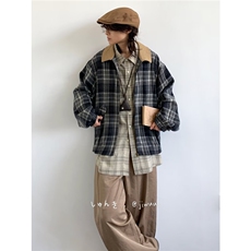 1506A/G61270/P71简约流行百搭原宿格子外套文艺新款时尚，女装短外套，星座1506A