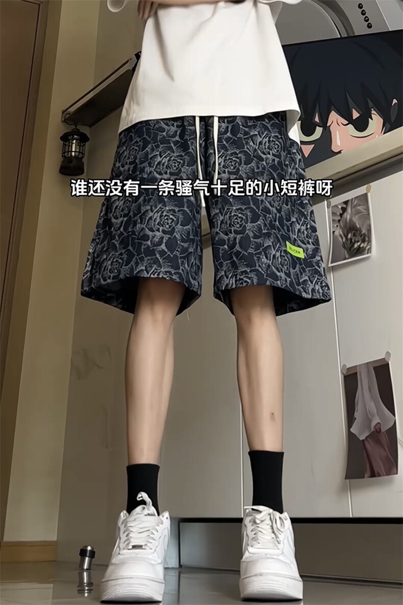 提花牛仔裤短裤大裤衩休闲宽松直筒五分裤NZ07-P38,男装牛仔裤,星座301C-5