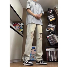 潮流牛仔长裤文艺慵懒日系简约ins百搭原宿气质新款RK3108-P45，男装牛仔裤，星座412-3