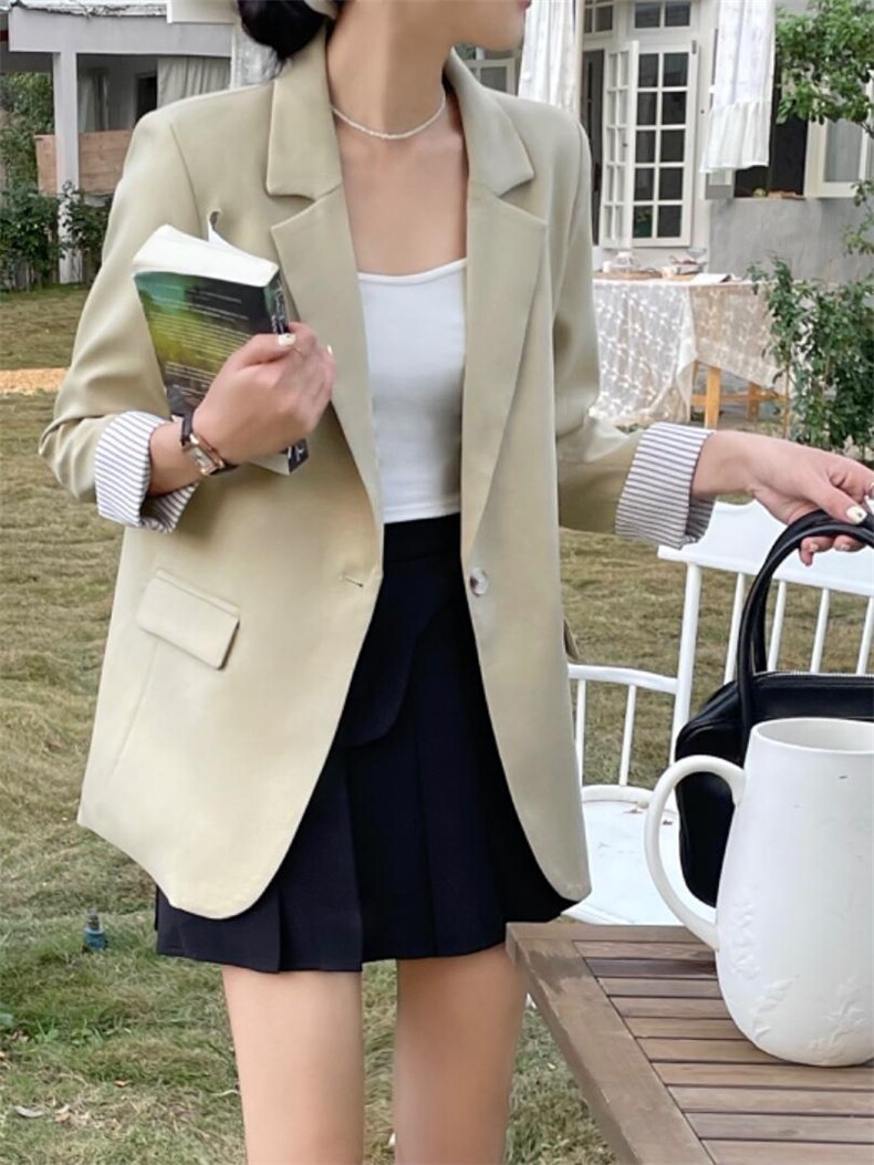 春装翻袖西装，女装西装，佳其