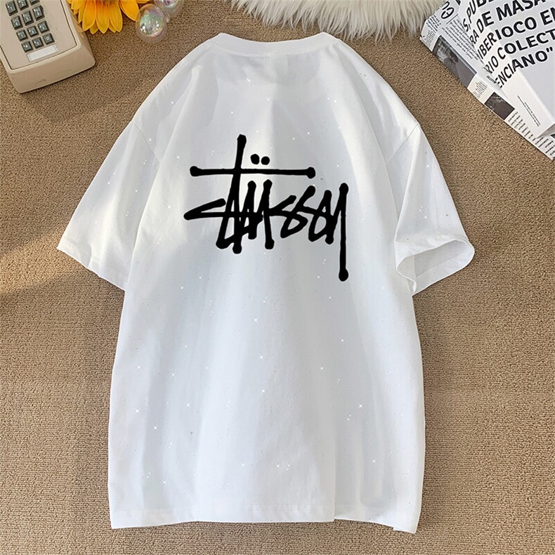 可48小时发货支持抖音得物来样二开美式满天星亮片短袖T恤MTX698,男装T恤,电商A486