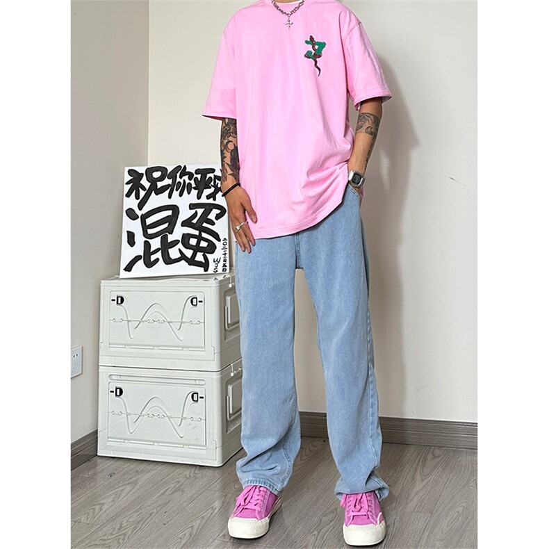 美式牛仔裤大码宽松直筒裤老爹裤长裤A014-K8133-P45控58,男装牛仔裤,电商A014