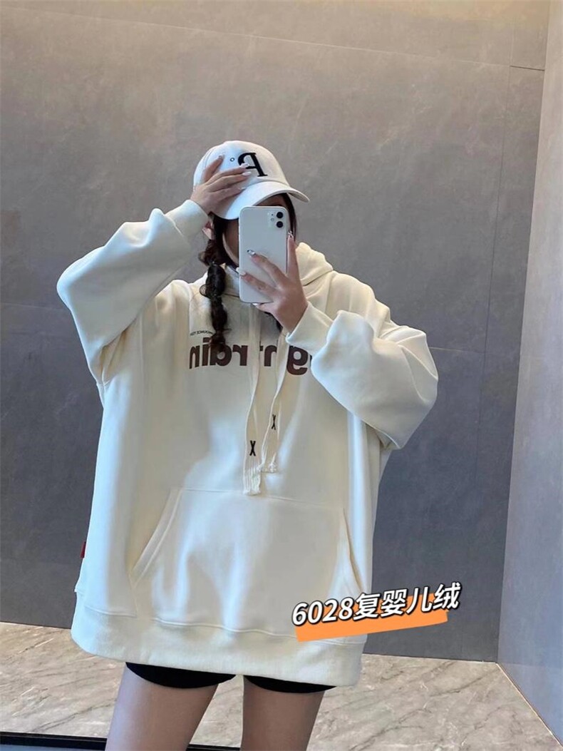 字母欧版加绒卫衣超，女装卫衣/绒衫，一杭