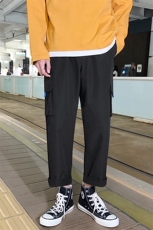 加绒百搭宽松2021港风九分裤运动休闲工装裤5106-P30加绒批35，男装休闲裤，星座718-1