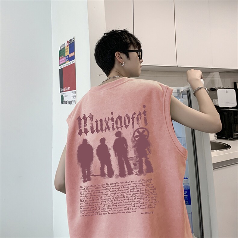 量大优可提供视频2024夏季美式麂皮绒背心D223A-BP2410-P18，男装背心/马甲，电商019-1